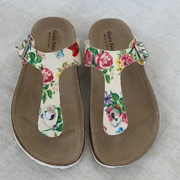 Giulia Palai Floral Glitter Sparkly Thong Sandals - Picture 2 of 10